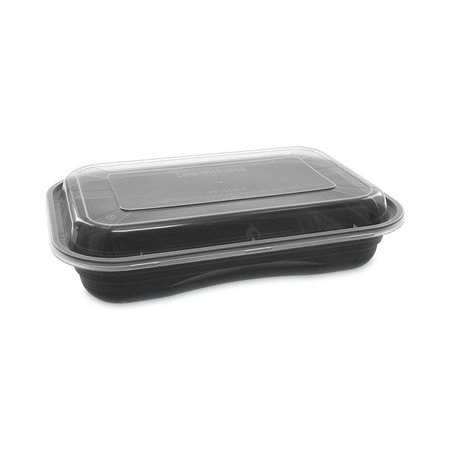 PACTIV Versa2Go Containers, 8.4 x 5.6 x 1.4, 27oz, 1-Comp, Black/Clear, PK150 NV2GRT2786B